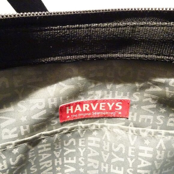 HARVEY'S The Original Seatbelt Black Tote Bag 10"x12" Two Handles Large - Picture 4 of 7